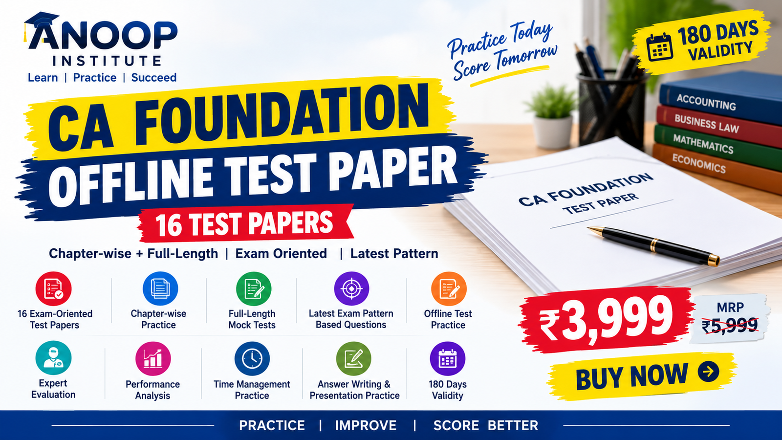 Best Offline Test Series for CA Foundation in Laxmi Nagar, Delhi | Anoop Institute