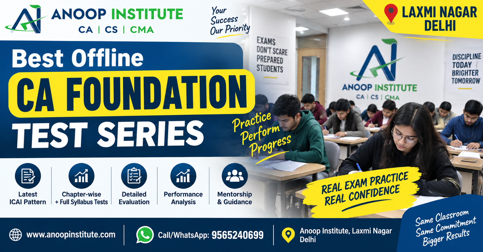Best Offline CA Foundation Test Series in Laxmi Nagar – Anoop Institute