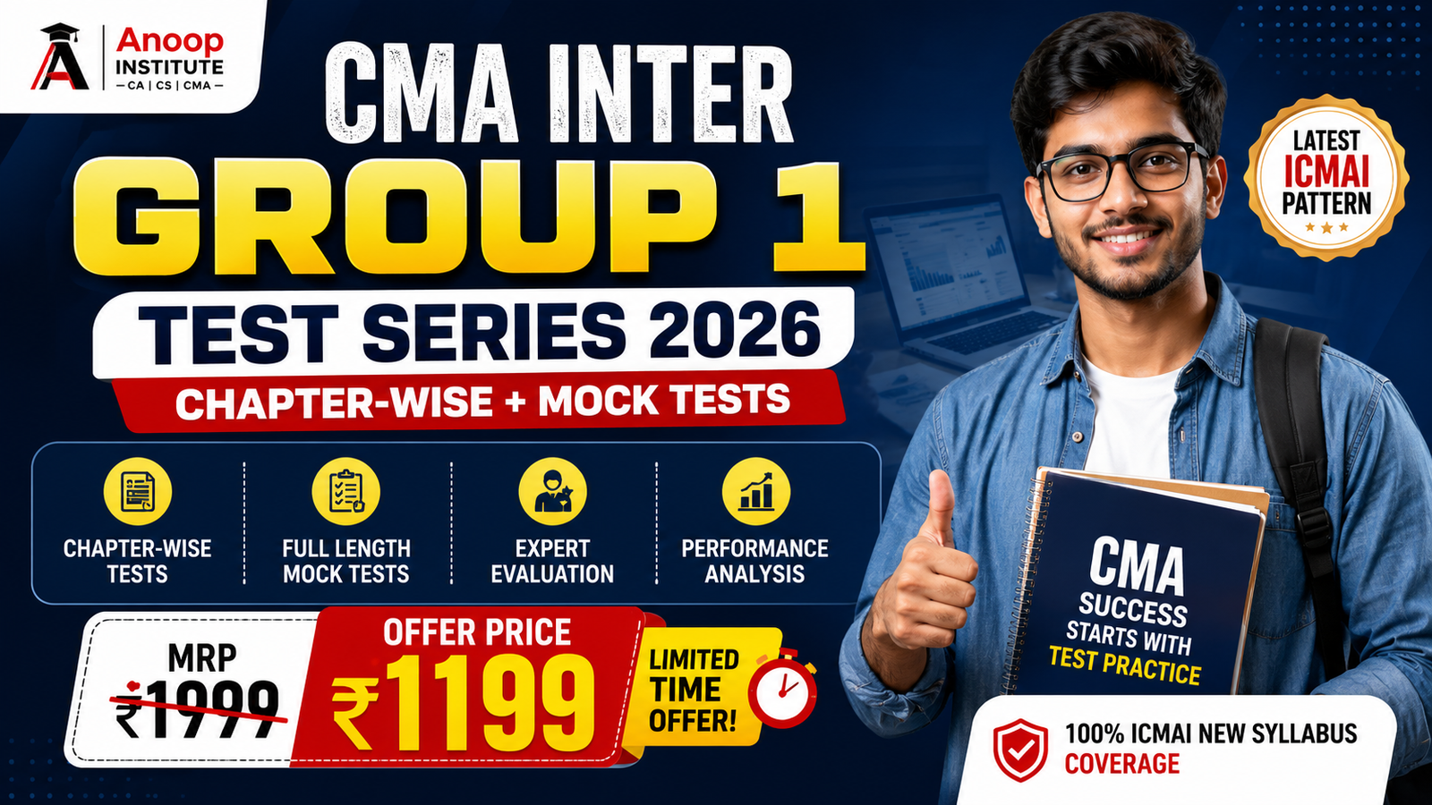 CMA Inter Group 1 Test Series 2026 | Chapter-wise + Mock Tests