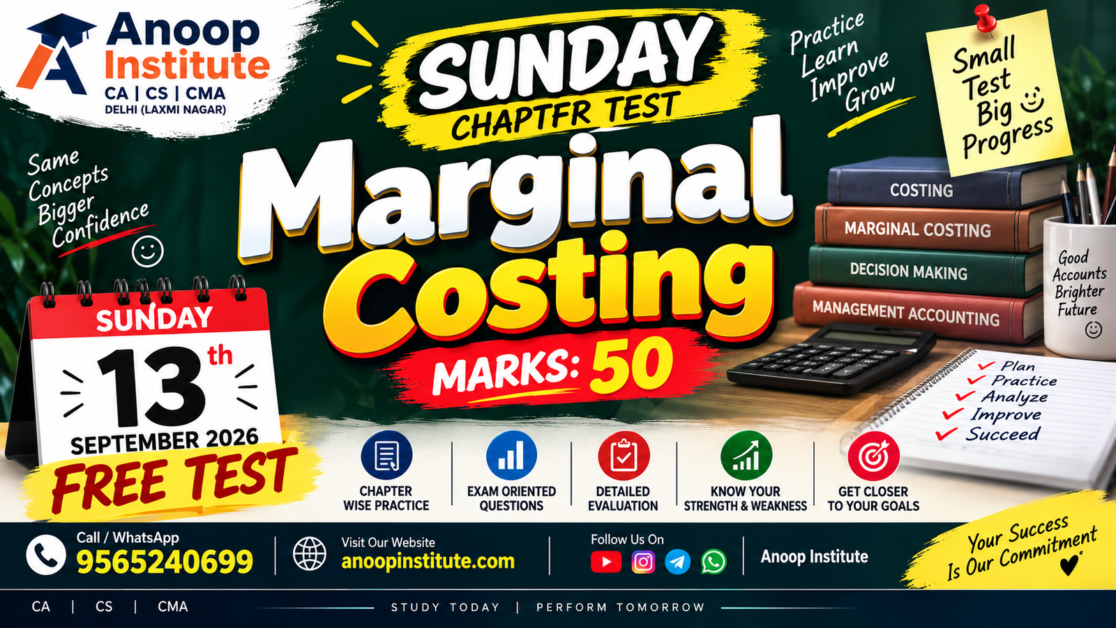 FREE Sunday Test Series – Marginal Costing | 13th September 2026